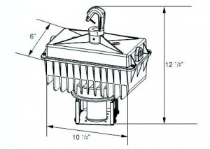 High Bay Induction Light Fixture Dimension Information